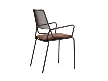 ARCO - Stackable powder coated steel chair with armrests by 5A Design - view 3
